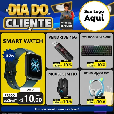 Modelo de Rede Social para Feed Facebook com o tema Dia Do Cliente para Informática