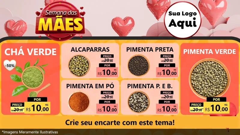 Modelo de TV para TV Horizontal com o tema Semana das Mães para Produtos Naturais
