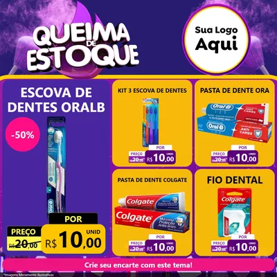Modelo de Rede Social para Feed Facebook com o tema Queima de Estoque para Higiene Pessoal