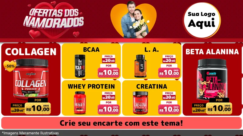 Modelo de TV para TV Horizontal com o tema Ofertas Dos Namorados para Suplementos alimentares