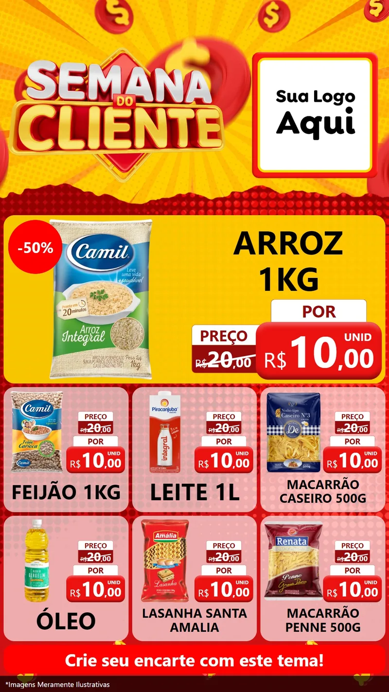 Modelo de Rede Social para Stories com o tema Semana do Cliente para Supermercado