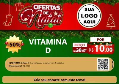 Modelo de Cartaz para Cartaz A4 Horizontal com o tema Ofertas de Natal para Farmácia