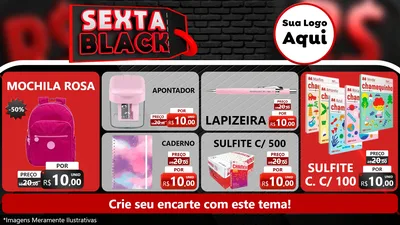 Modelo de TV para TV Horizontal com o tema Sexta Black para Papelaria