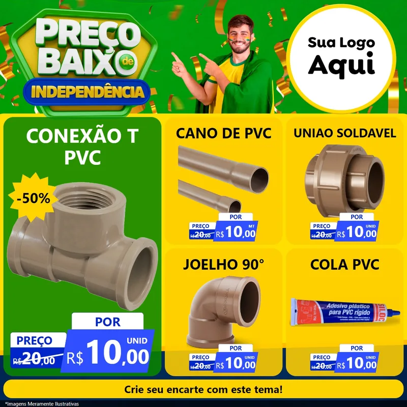 Modelo de Rede Social para Feed Facebook com o tema Preço Baixo de Independência para Tubos e conexões