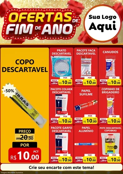Modelo de Encarte para Encarte A4 Vertical com o tema Ofertas de Fim de Ano para Embalagens