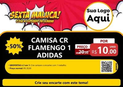 Modelo de Cartaz para Cartaz A4 Horizontal com o tema Sexta Maluca! para Roupas e acessórios