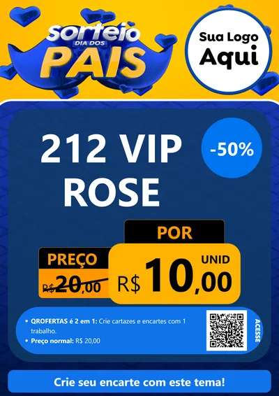 Modelo de Cartaz para Cartaz A4 Vertical com o tema Sorteio Dia dos Pais para Perfumes