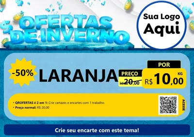 Modelo de Cartaz para Cartaz A4 Horizontal com o tema Ofertas de Inverno para Hortifrúti