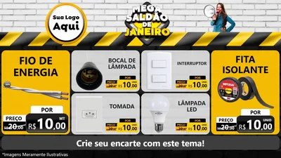 Modelo de TV para TV Horizontal com o tema Mega Saldão de Janeiro para Materiais Elétricos