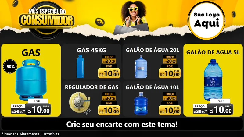Modelo de TV para TV Horizontal com o tema Mês Especial do Consumidor para Água e gás