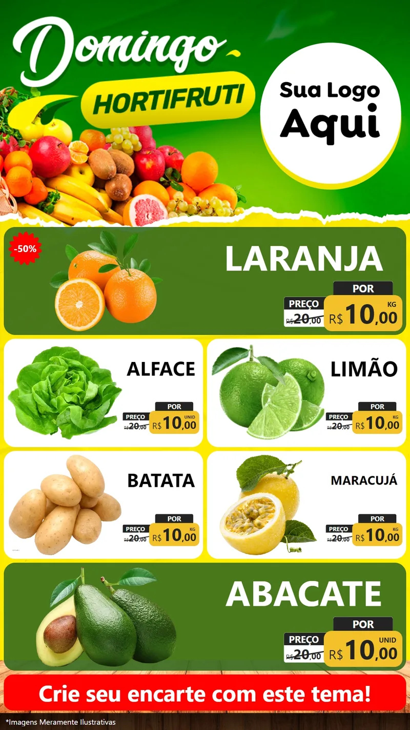 Modelo de TV para TV Vertical com o tema Domingo hortifruti para Hortifrúti