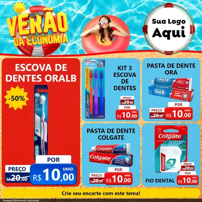 Modelo de Rede Social para Feed Facebook com o tema Verão da Economia para Higiene Pessoal