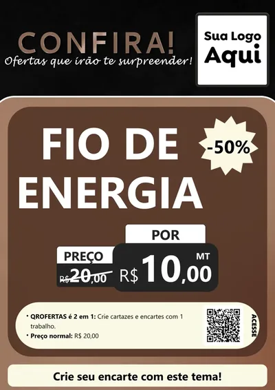 Modelo de Cartaz para Cartaz A4 Vertical com o tema Confira! Ofertas que irão te surpreender! para Materiais Elétricos