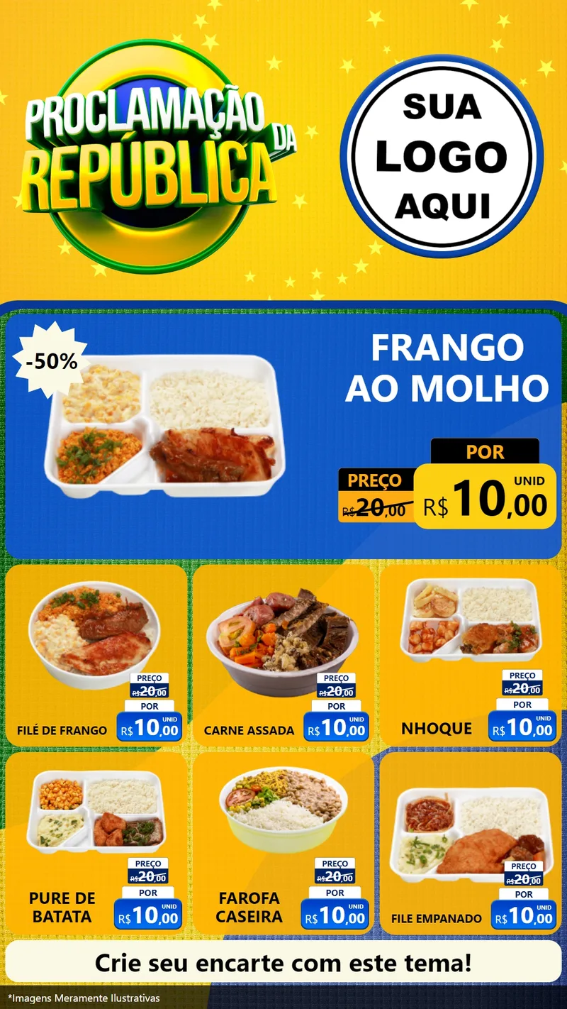 Modelo de Rede Social para Stories com o tema Proclamação da República para Restaurante