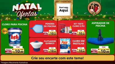 Modelo de TV para TV Horizontal com o tema Natal de Ofertas para Produtos para Piscina