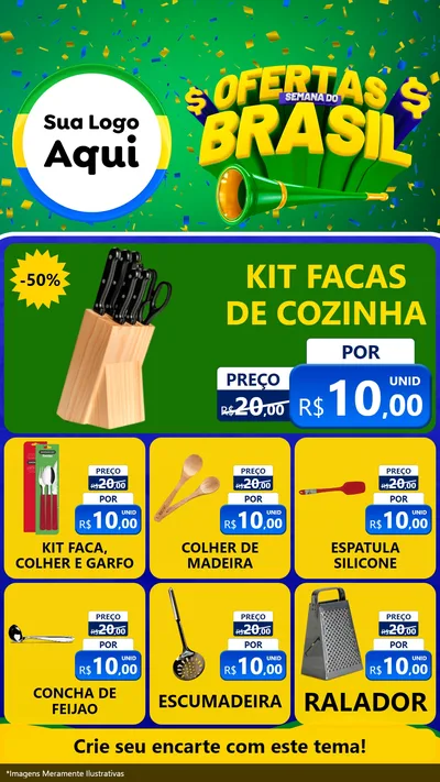 Modelo de Rede Social para Stories com o tema Ofertas Semana do Brasil para Utilidades Domésticas