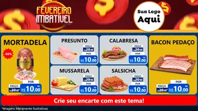 Modelo de TV para TV Horizontal com o tema Fevereiro Imbatível para Frios e Laticínios