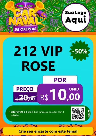 Modelo de Cartaz para Cartaz A4 Vertical com o tema Carnaval de Ofertas para Perfumes