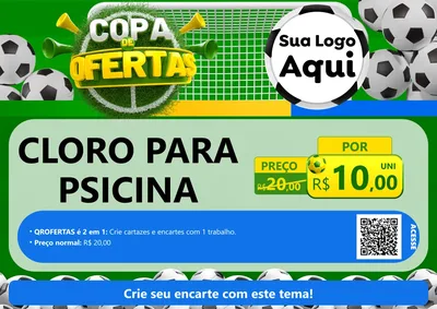 Modelo de Cartaz para Cartaz A4 Horizontal com o tema Copa De Ofertas para Produtos para Piscina