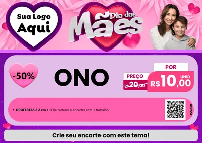 Modelo de Cartaz para Cartaz A4 Horizontal com o tema Dia das Mães para Óticas