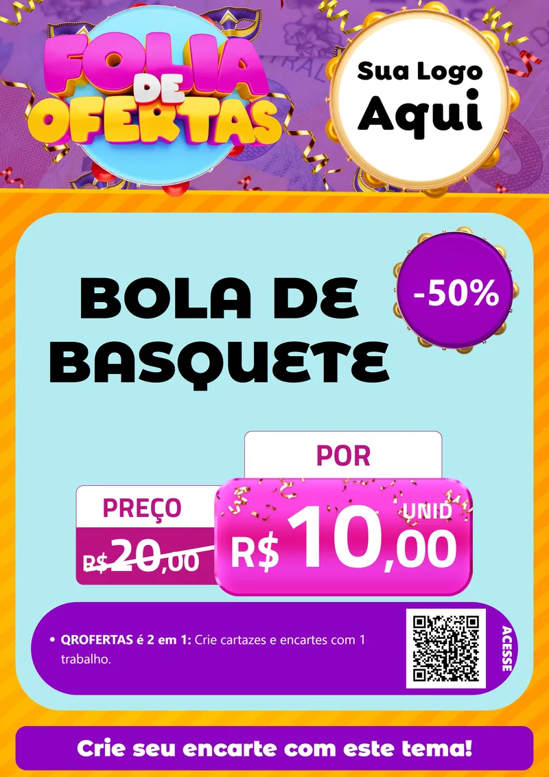 Modelo de Cartaz para Cartaz A4 Vertical com o tema Folia de Ofertas para Artigos Esportivos