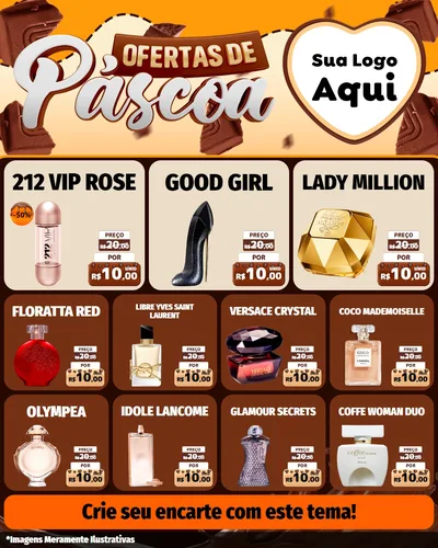 Modelo de Rede Social para Feed Instagram com o tema Ofertas de Páscoa para Perfumes