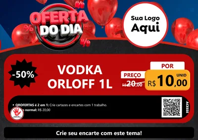 Modelo de Cartaz para Cartaz A4 Horizontal com o tema Oferta do Dia para Distribuidora de bebidas