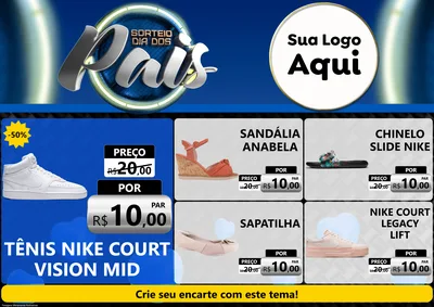 Modelo de Encarte para Encarte A4 Horizontal com o tema Sorteio Dia Dos Pais para Calçados