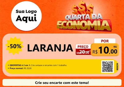 Modelo de Cartaz para Cartaz A4 Horizontal com o tema Quarta da Economia para Hortifrúti