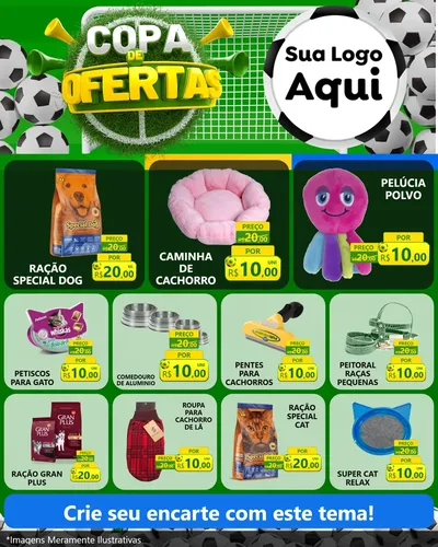 Modelo de Rede Social para Feed Instagram com o tema Copa De Ofertas para Pet Shop