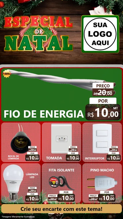 Modelo de Rede Social para Stories com o tema Especial de Natal para Materiais Elétricos