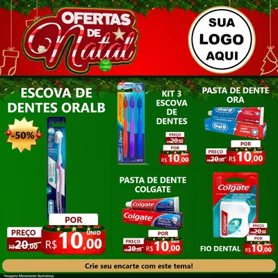 Modelo de Rede Social para Feed Facebook com o tema Ofertas de Natal para Higiene Pessoal