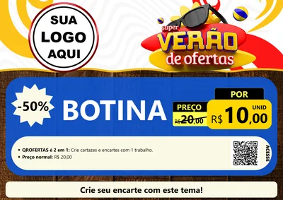 Modelo de Cartaz para Cartaz A4 Horizontal com o tema Super Verão de Ofertas para Agropecuária