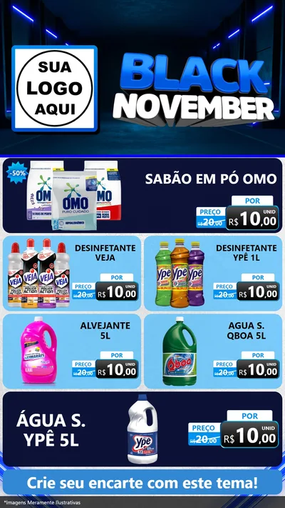 Modelo de TV para TV Vertical com o tema Black November para Produtos de Limpeza