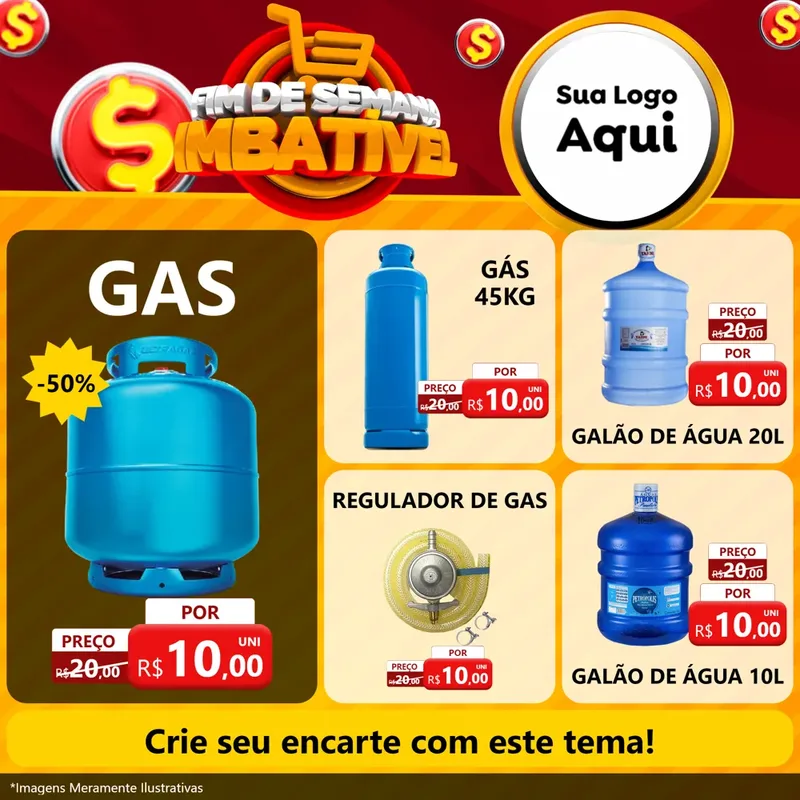 Modelo de Rede Social para Feed Facebook com o tema Fim de Semana Imbatível para Água e gás