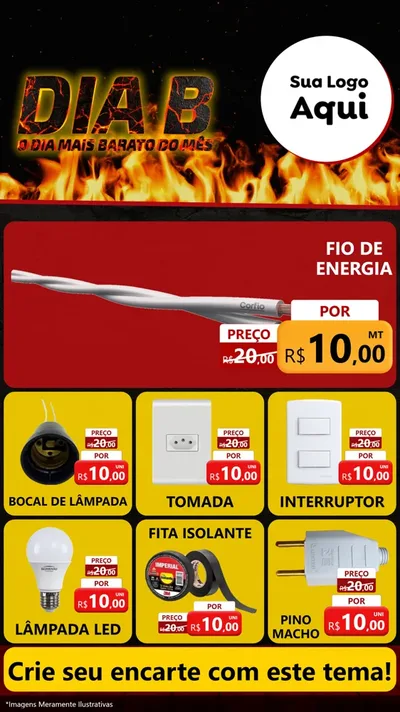 Modelo de Rede Social para Stories com o tema Dia B para Materiais Elétricos
