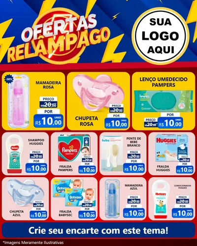 Modelo de Rede Social para Feed Instagram com o tema Ofertas Relâmpago para Bebês