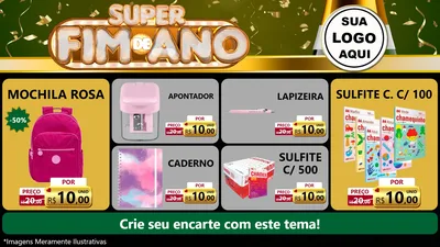 Modelo de TV para TV Horizontal com o tema Super Fim de Ano para Papelaria