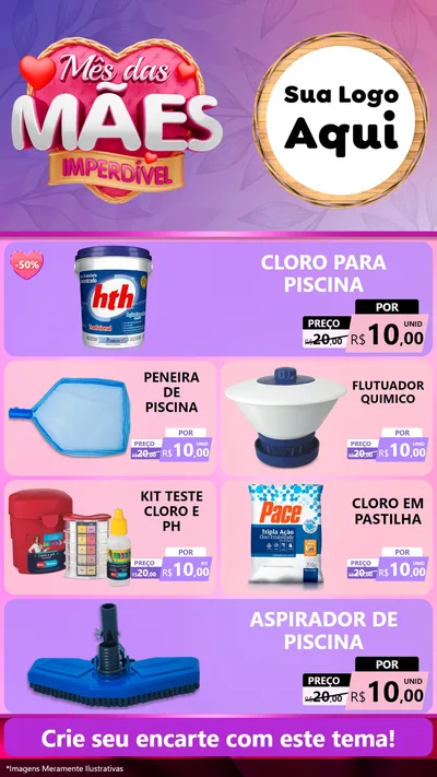 Modelo de TV para TV Vertical com o tema Mês das Mães Imperdível para Produtos para Piscina