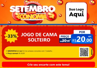 Modelo de Cartaz para Cartaz A4 Horizontal com o tema Operação Setembro Com Muita Economia para Cama, Mesa e Banho