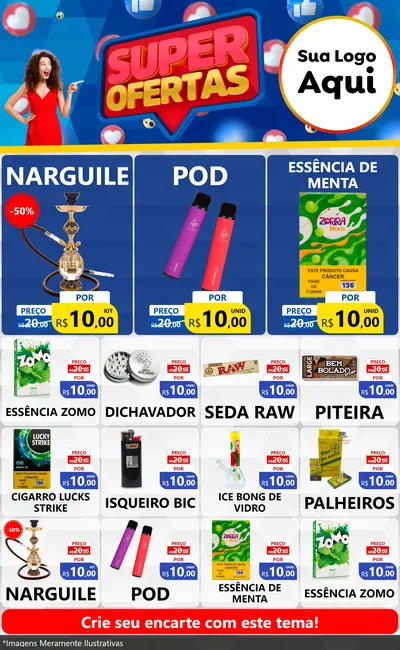 Modelo de Encarte para Encarte Grande com o tema Super Ofertas para Tabacaria