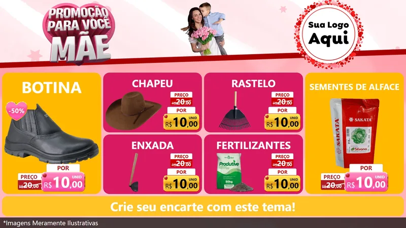 Modelo de TV para TV Horizontal com o tema Promoção Para Você Mãe para Agropecuária