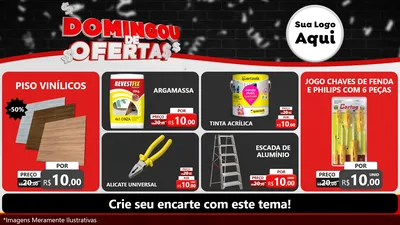 Modelo de TV para TV Horizontal com o tema Domingou de Ofertas para Material para Construção