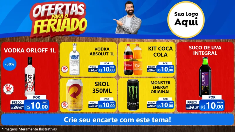 Modelo de TV para TV Horizontal com o tema Ofertas Para O Feriado para Distribuidora de bebidas