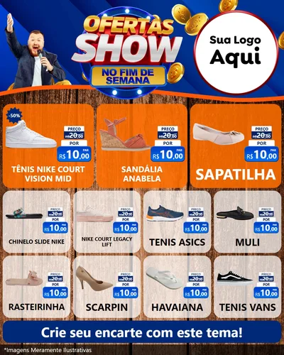 Modelo de Rede Social para Feed Instagram com o tema Ofertas Show No Fim De Semana para Calçados