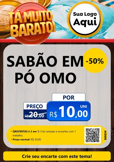 Modelo de Cartaz para Cartaz A4 Vertical com o tema Está Muito Barato para Produtos de Limpeza
