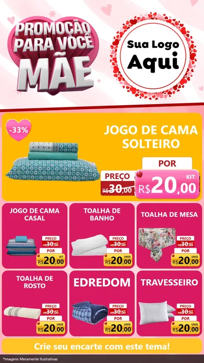 Modelo de Rede Social para Stories com o tema Promoção Para Você Mãe para Cama, Mesa e Banho