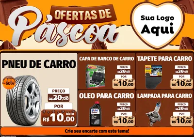 Modelo de Encarte para Encarte A4 Horizontal com o tema Ofertas de Páscoa para Auto peças