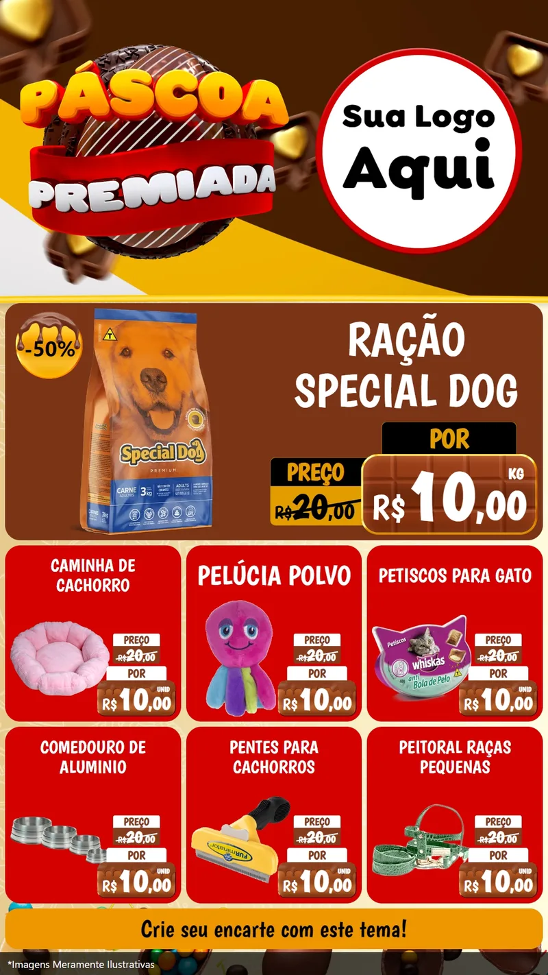 Modelo de Rede Social para Stories com o tema Páscoa Premiada para Pet Shop