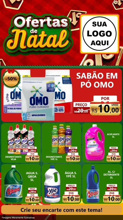 Modelo de Rede Social para Stories com o tema Ofertas de Natal para Produtos de Limpeza